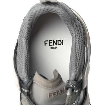 Fendi Suede Mesh Womens FFluid Low Top Sneakers 36 Latte Cemento White 8 of 9