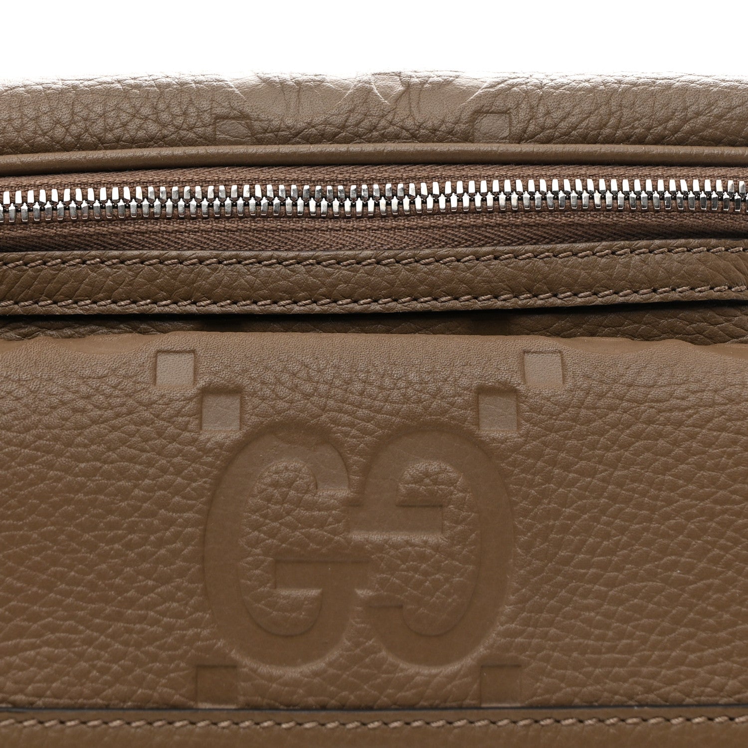 Gucci Piuma Calfskin Jumbo GG Embossed Pocket Belt Bag Good Taupe 8 of 10