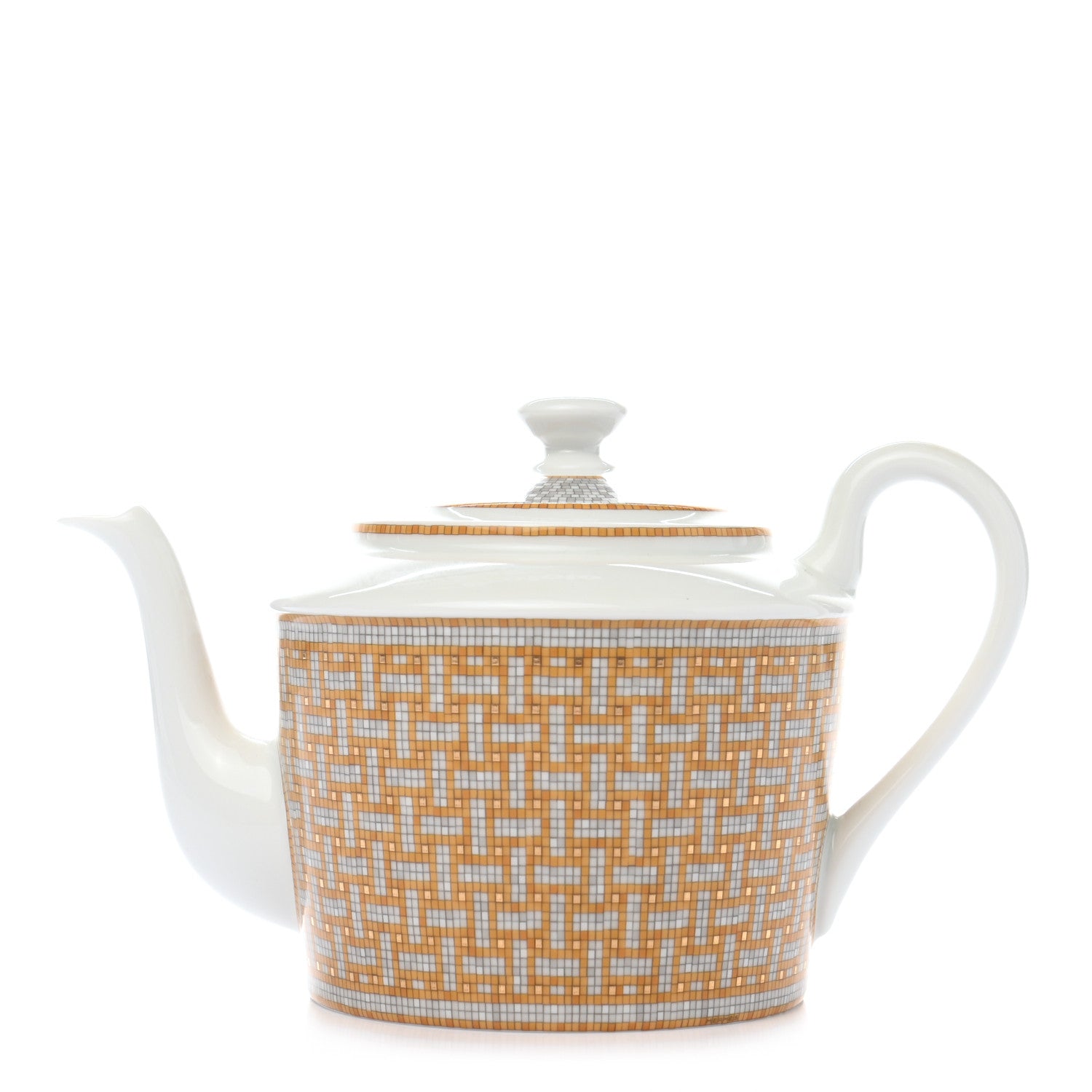 Hermes Porcelain 24 Gold Mosaique Teapot 1 of 10