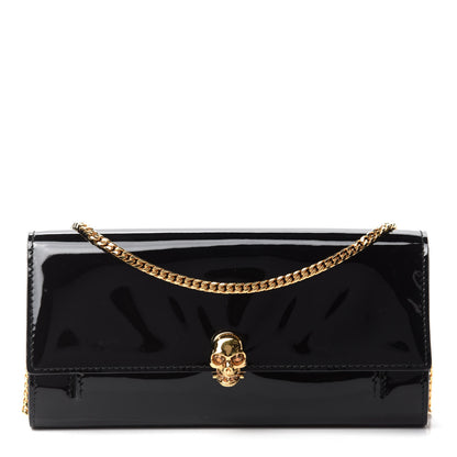 Alexander McQueen Patent Skull Wallet on Chain Black 1 of 9
