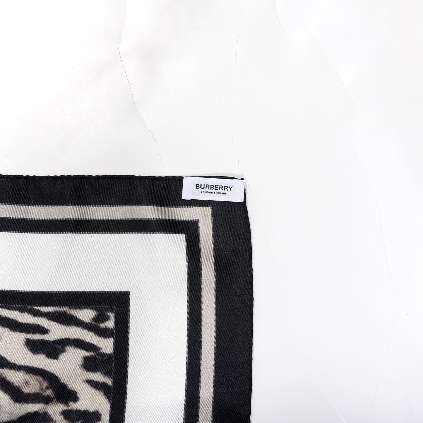Silk Vintage Check Animal Print Scarf Archive Beige