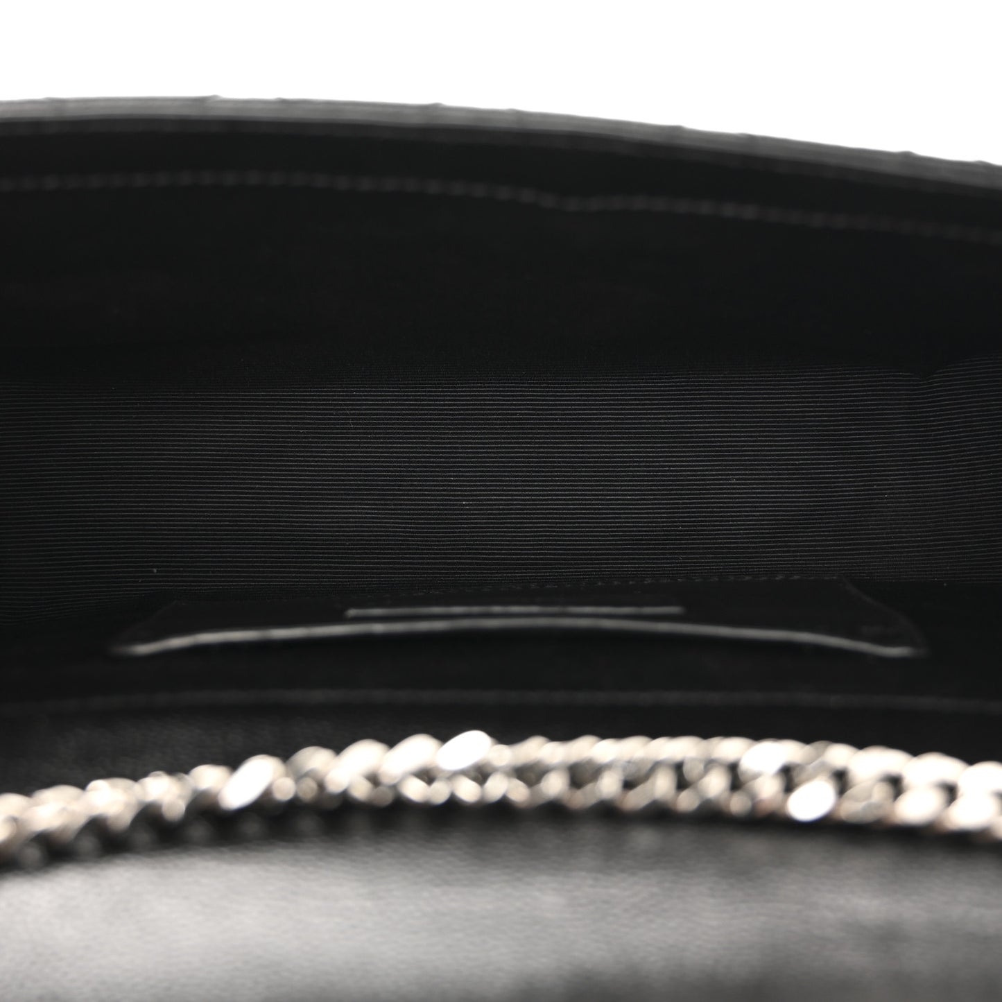 Grain De Poudre Textured Mixed Matelasse Triquilt Small Monogram Satchel Black