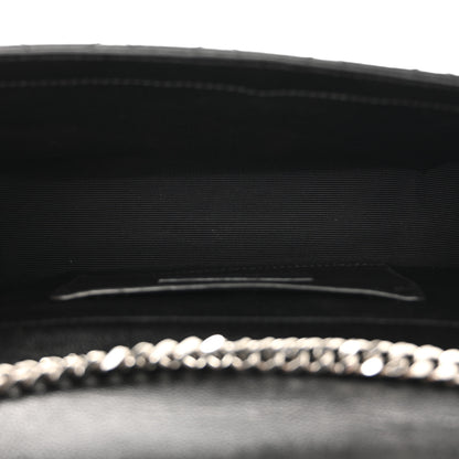 Saint Laurent Grain De Poudre Textured Mixed Matelasse Triquilt Small Monogram Satchel Black 5 of 13