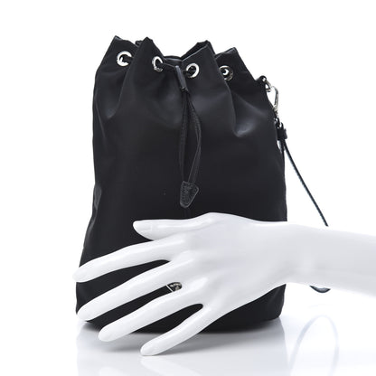 Prada Saffiano Tessuto Nylon Vela Bucket Wristlet Black 2 of 9