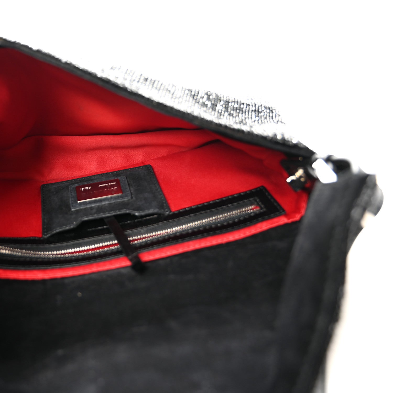 Fendi Sequin Beaded Baguette Black 6 of 12