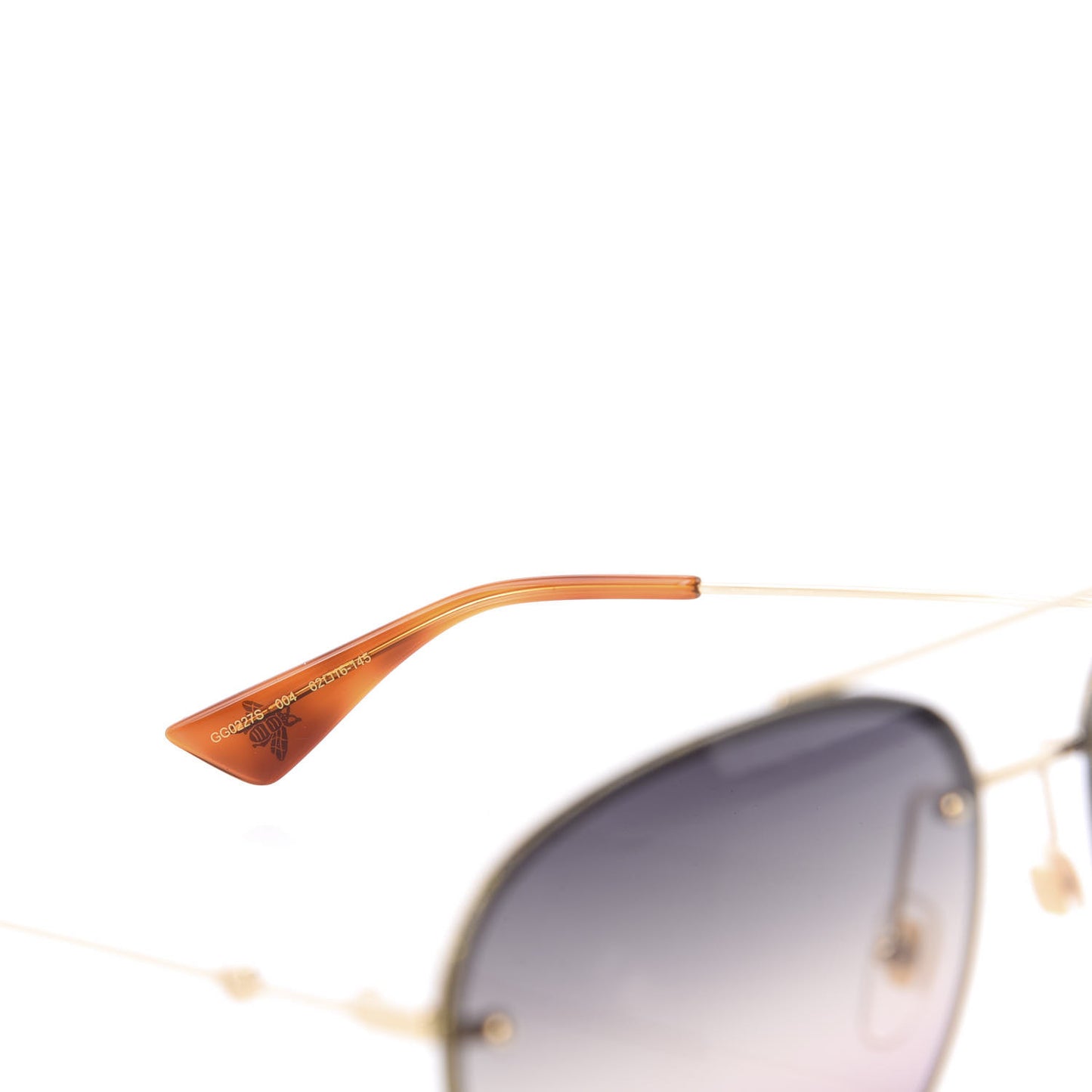 Metal Glitter Aviator Sunglasses G0227S Gold
