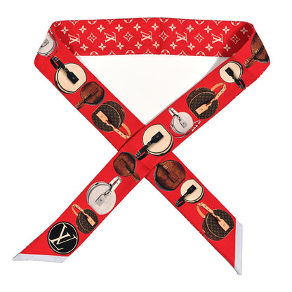 Louis Vuitton Silk Monogram Tribute To Chapeau BB Bandeau Red 1 of 3