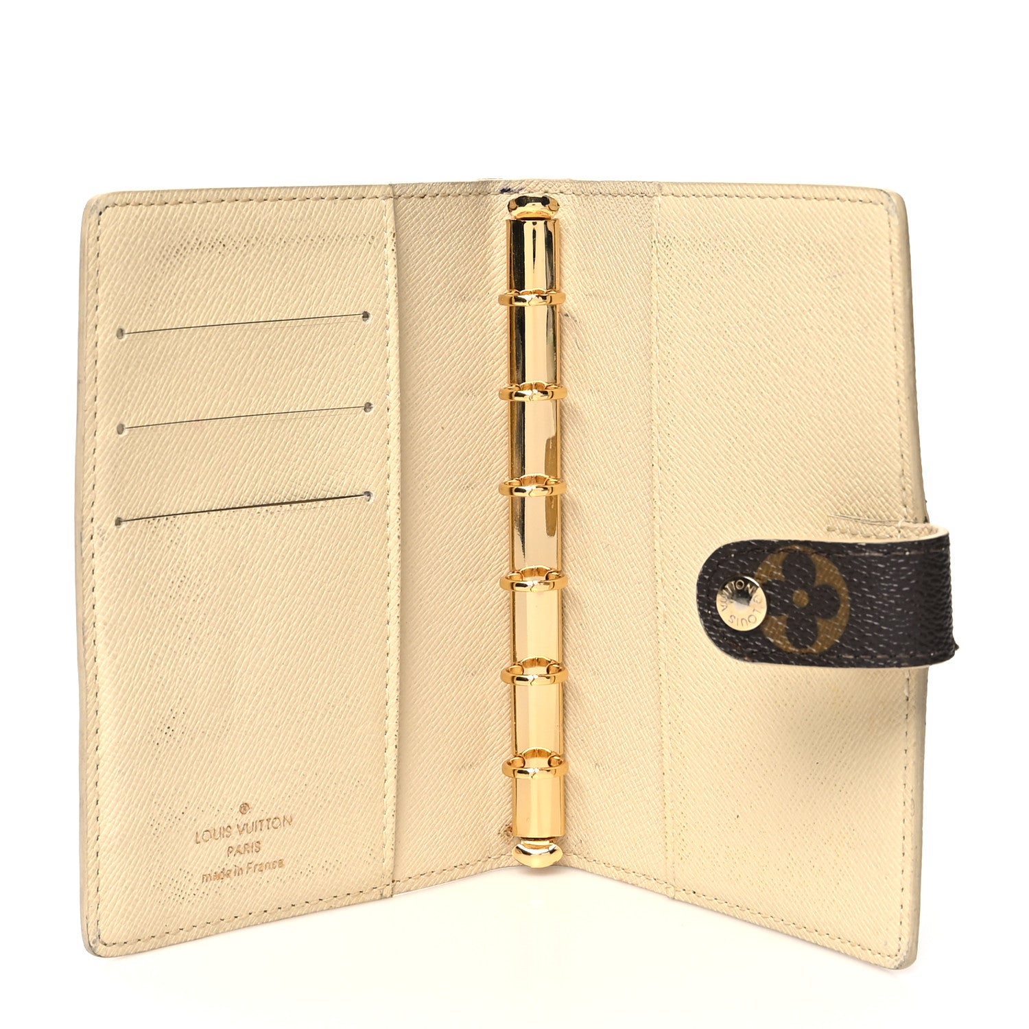Louis Vuitton Damier Ebene Trunk Small Ring Agenda Cover White 5 of 14
