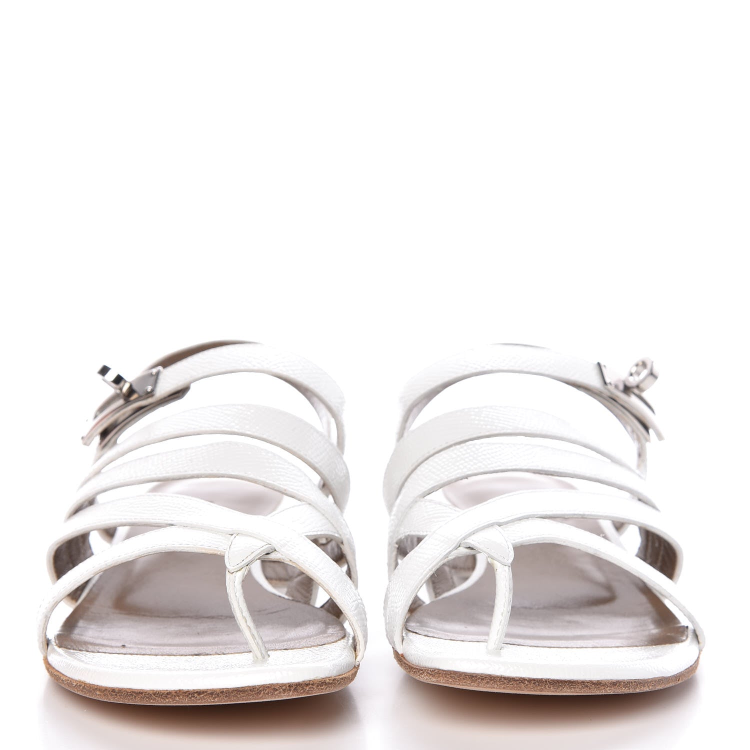 Hermes Patent Epsom Marine Sandals 35.5 White 2 of 13