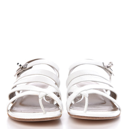 Hermes Patent Epsom Marine Sandals 35.5 White 2 of 13