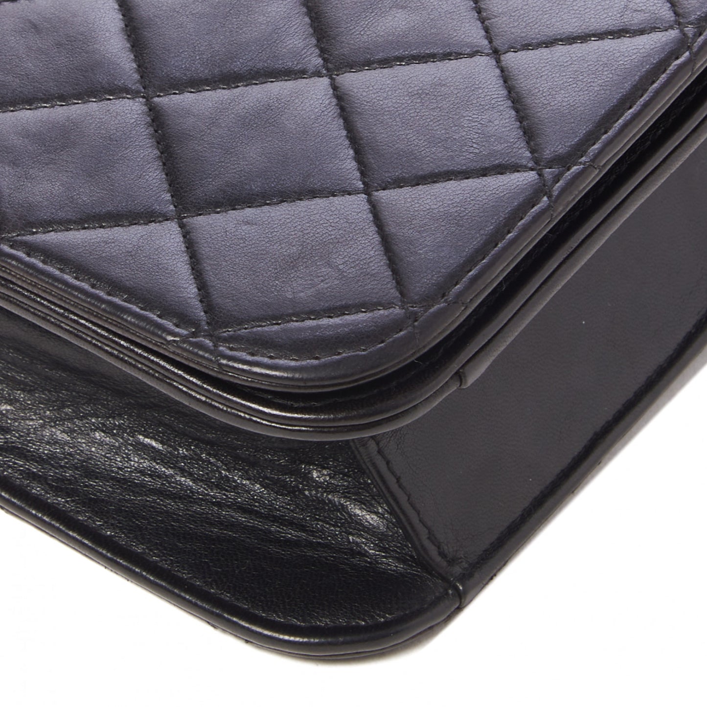 Lambskin Quilted Small Single Flap Black