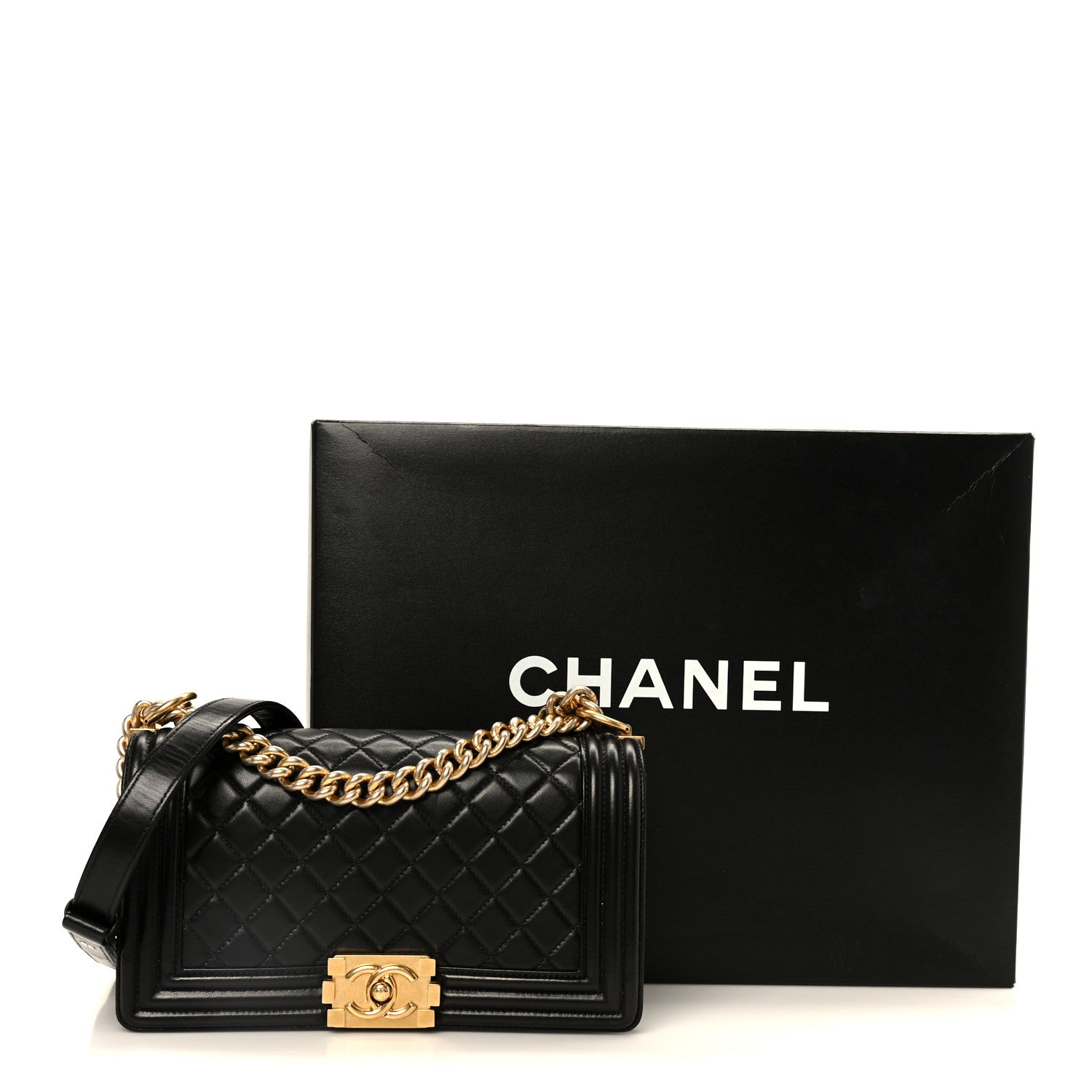 Chanel Lambskin Quilted Medium Boy Flap Black 11 of 11