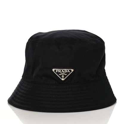 Prada Re-Nylon Metal Triangle Logo Womens Bucket Hat S Black 2 of 7