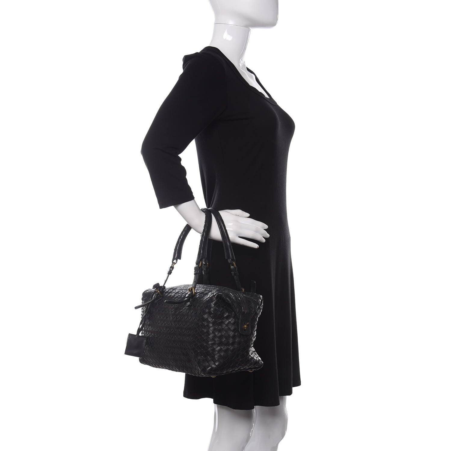 Bottega Veneta Nappa Intrecciato Boston Black 2 of 13