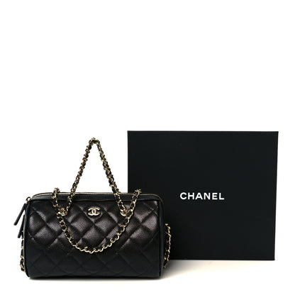 Chanel Caviar Quilted Barrel Clutch With Chain Black 11 of 11