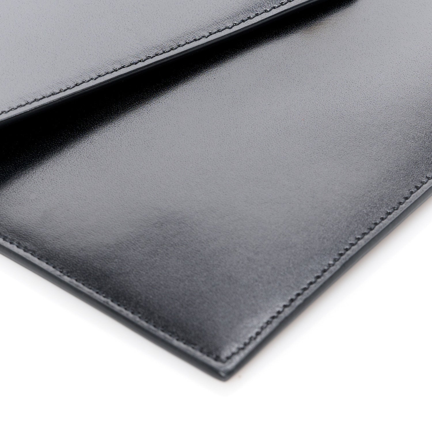 Saint Laurent Smooth Shiny Calfskin Monogram Uptown Pouch Black 9 of 10