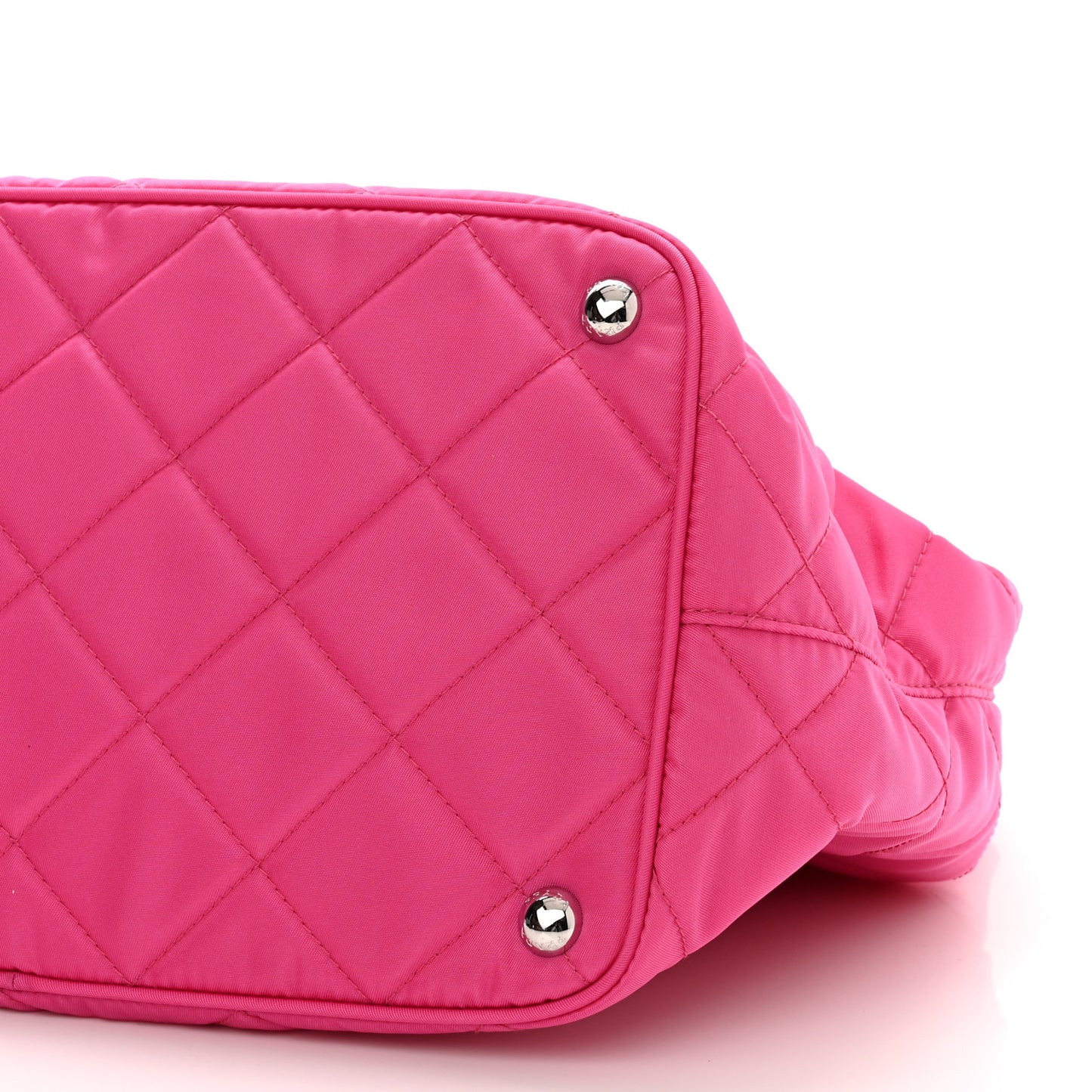Tessuto Nylon Quilted Shopping Tote Fuxia