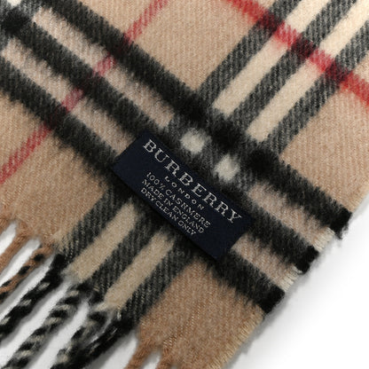 Burberry Cashmere Check Fringe Scarf Archive Beige 3 of 4