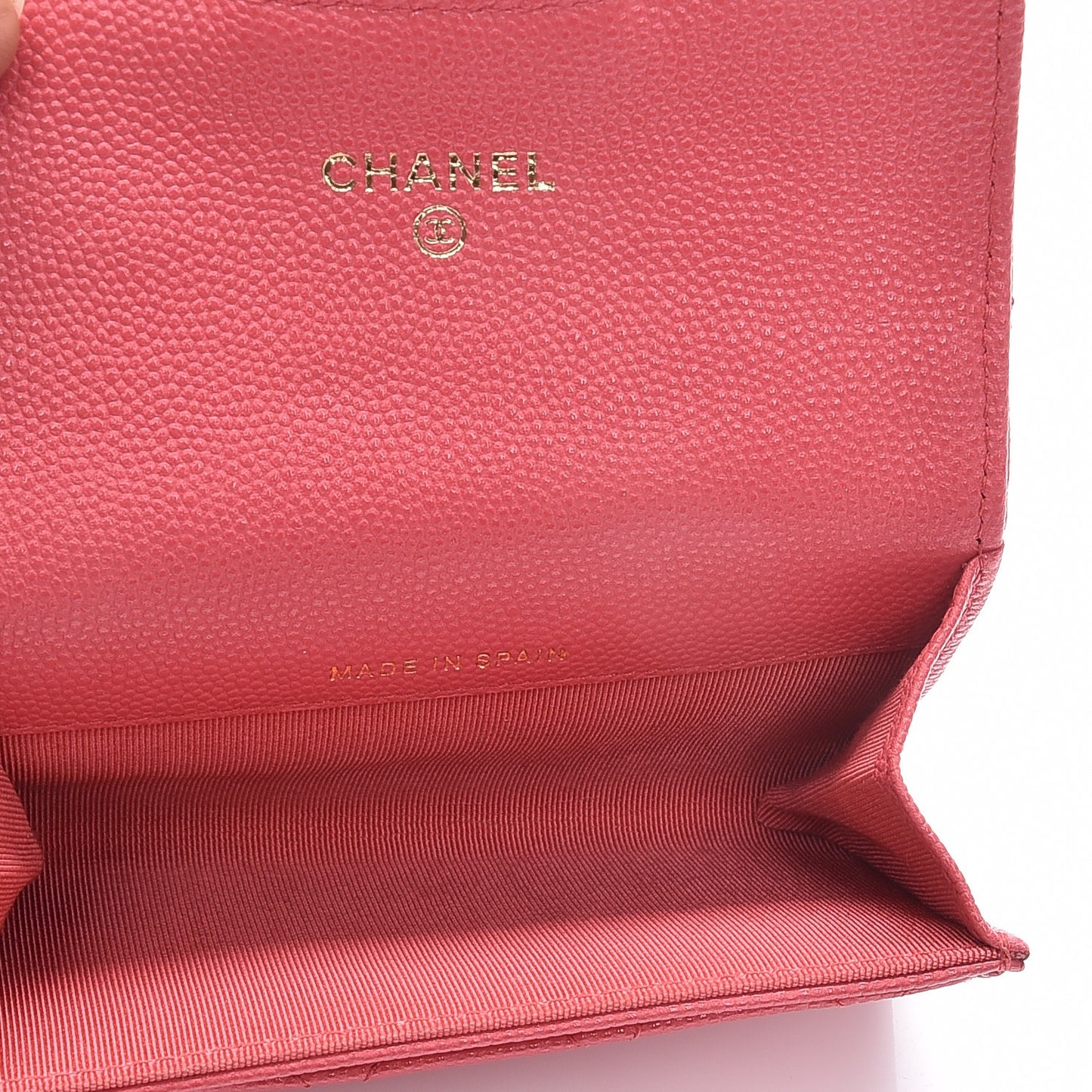 Caviar Quilted Card Holder Dark Pink