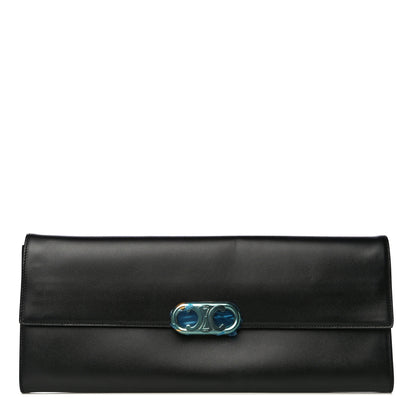 Celine Shiny Calfskin Maillon Triomphe Clutch Black 1 of 11