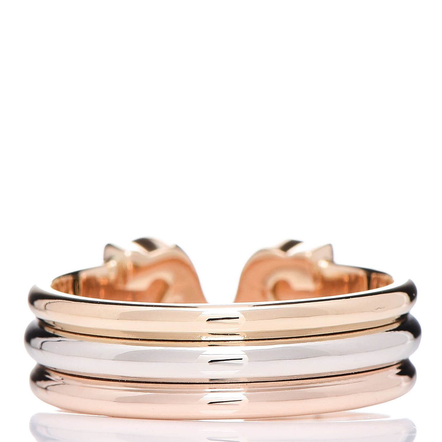 CARTIER 18K Pink Yellow White Gold C De Cartier Ring 51 5.75