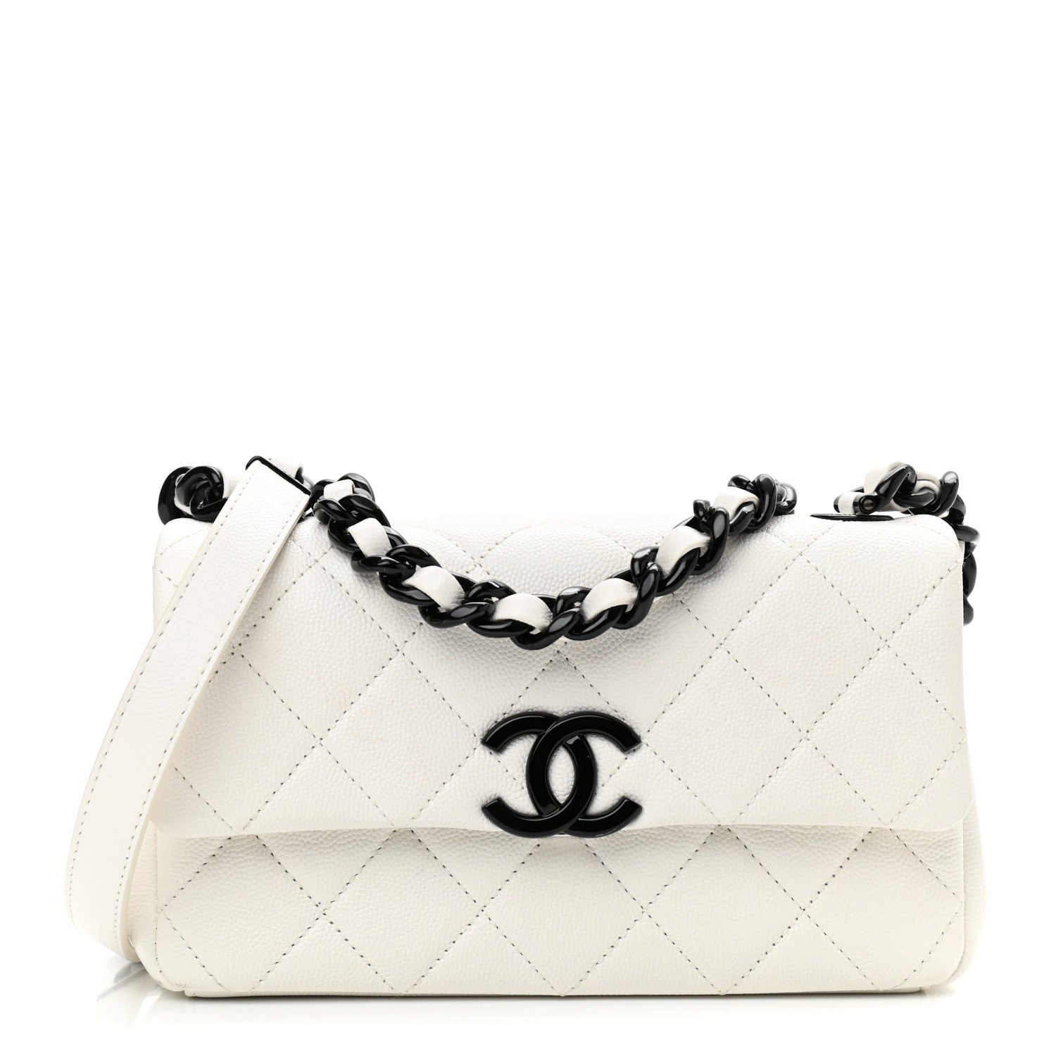 Chanel Caviar Quilted My Everything Small Flap White Black 1 of 10