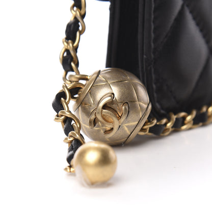 Chanel Lambskin Quilted Pearl Crush Clutch With Chain Black 10 of 11