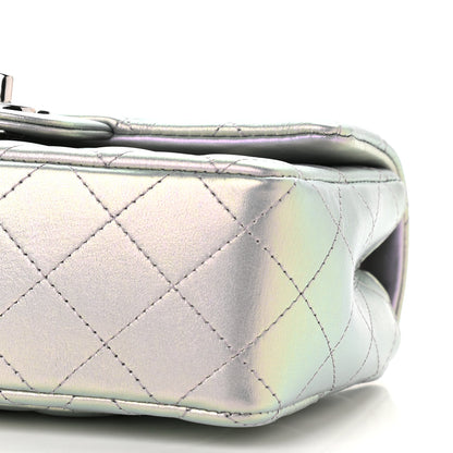 Chanel Iridescent Calfskin Quilted Mini Rectangular Flap Light Purple 9 of 9