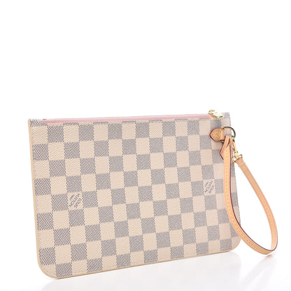 Louis Vuitton Damier Azur Neverfull MM GM Pochette Rose Ballerine 3 of 9
