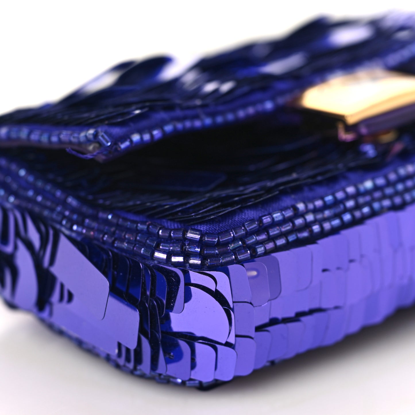 Sequin Paillettes Shiny Nappa Sex and the City Nano Baguette Charm Viola Purple Rain