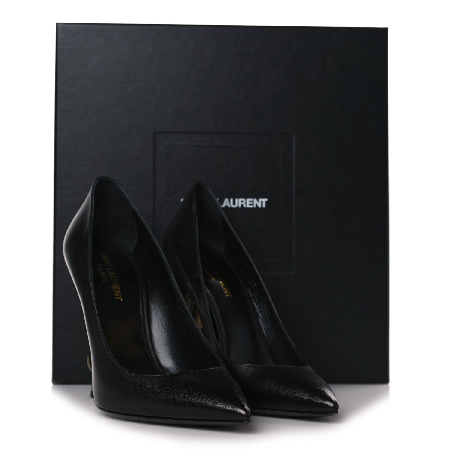 Saint Laurent Calfskin Opyum 100 Pumps 39 Black 10 of 10