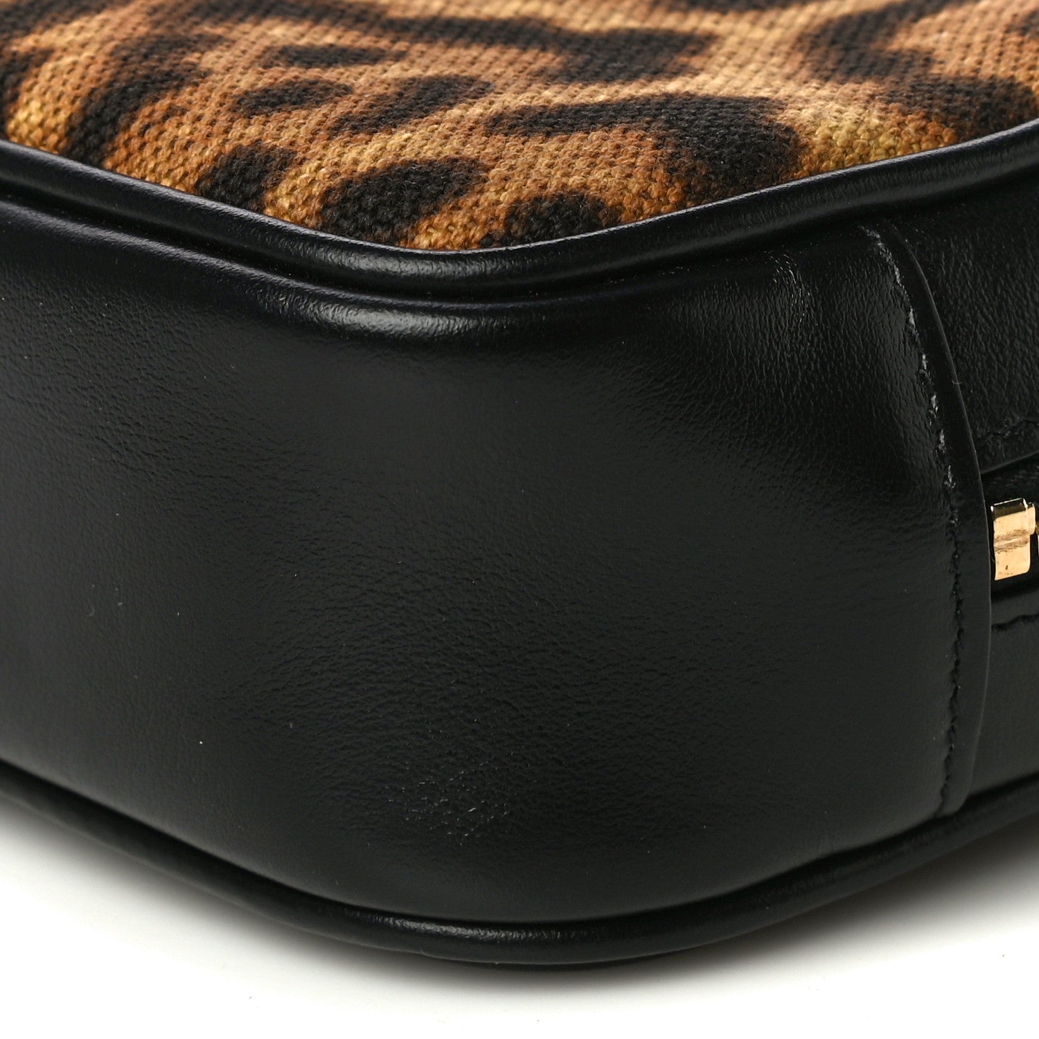 Saint Laurent Canvas Calfskin Leopard Print Monogram Mini Lou Camera Bag Brown 10 of 10
