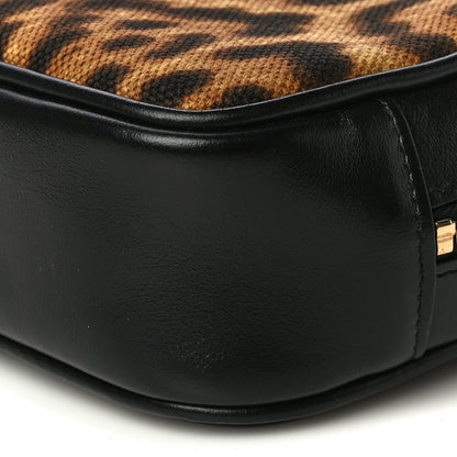 Saint Laurent Canvas Calfskin Leopard Print Monogram Mini Lou Camera Bag Brown 10 of 10