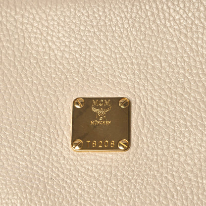 MCM Grained Calfskin Studded Tote White 19 of 19