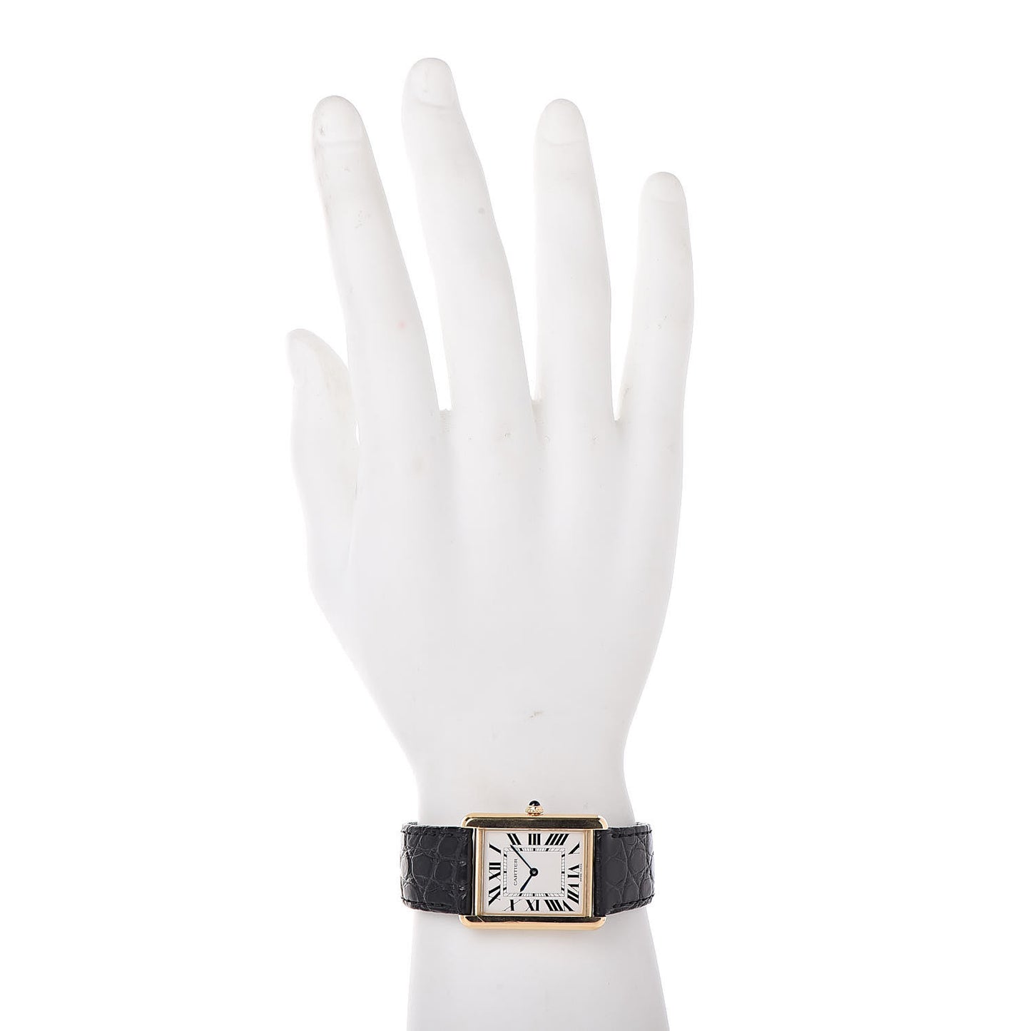 Stainless Steel 18K Yellow Gold Alligator 27mm Tank Solo Quartz Watch