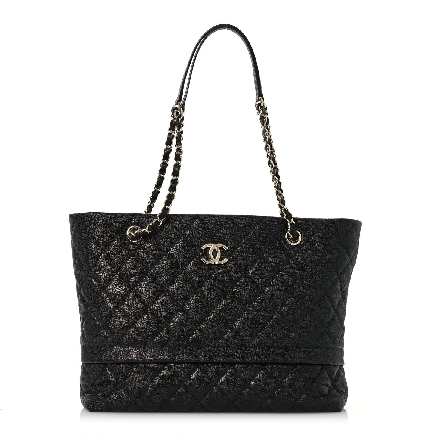 Caviar Quilted Rolled Up Tote Black
