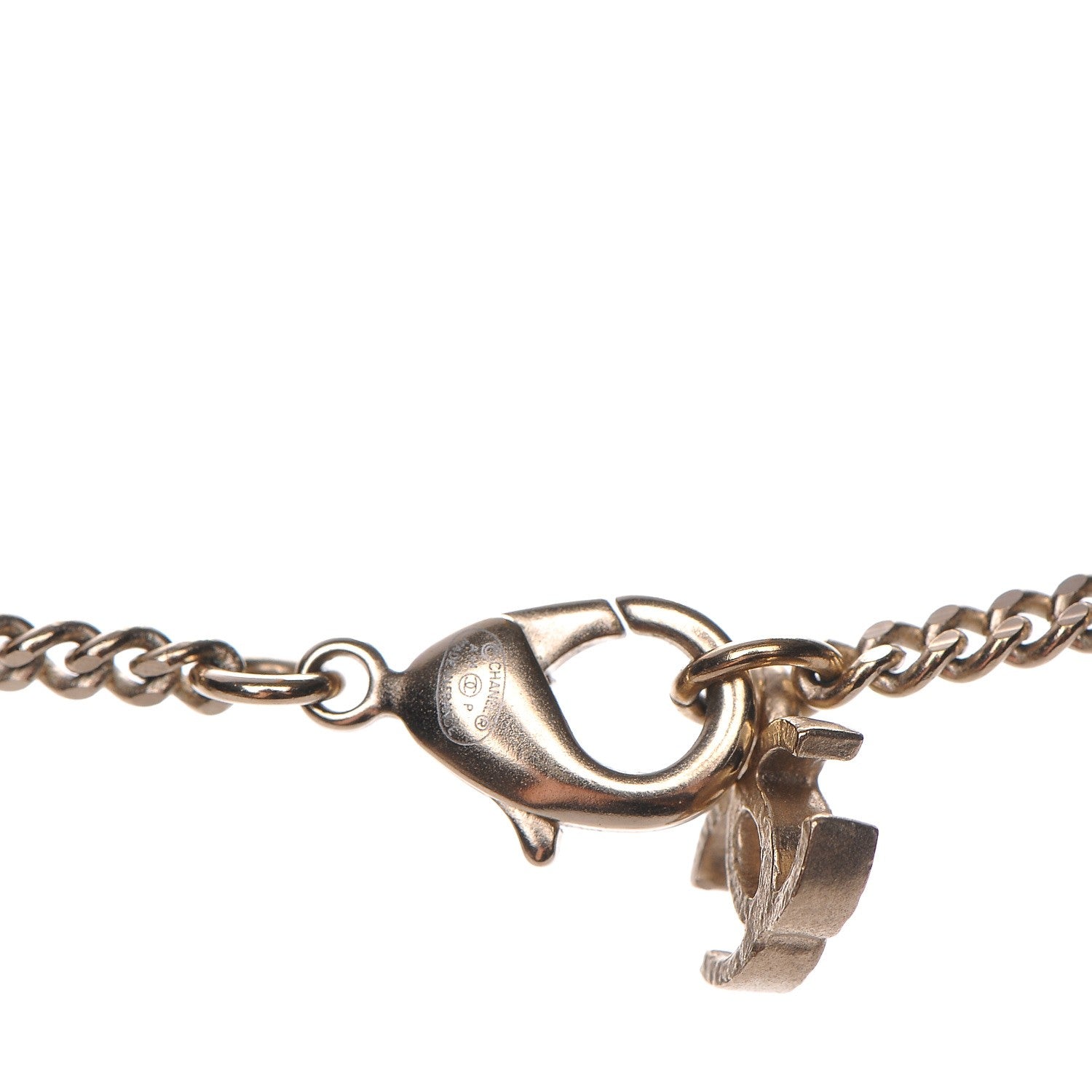 Chanel Gripoix Pearl Crystal CC Pendant Necklace Gold 6 of 6