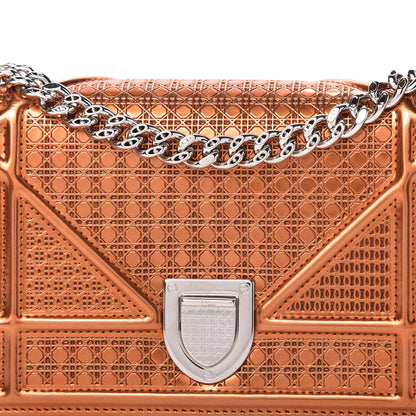 Christian Dior Metallic Patent Micro-Cannage Mini Diorama Flap Bag Orange 9 of 9