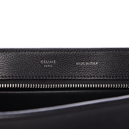 Celine Drummed Calfskin Suede Small Trapeze Black 5 of 9