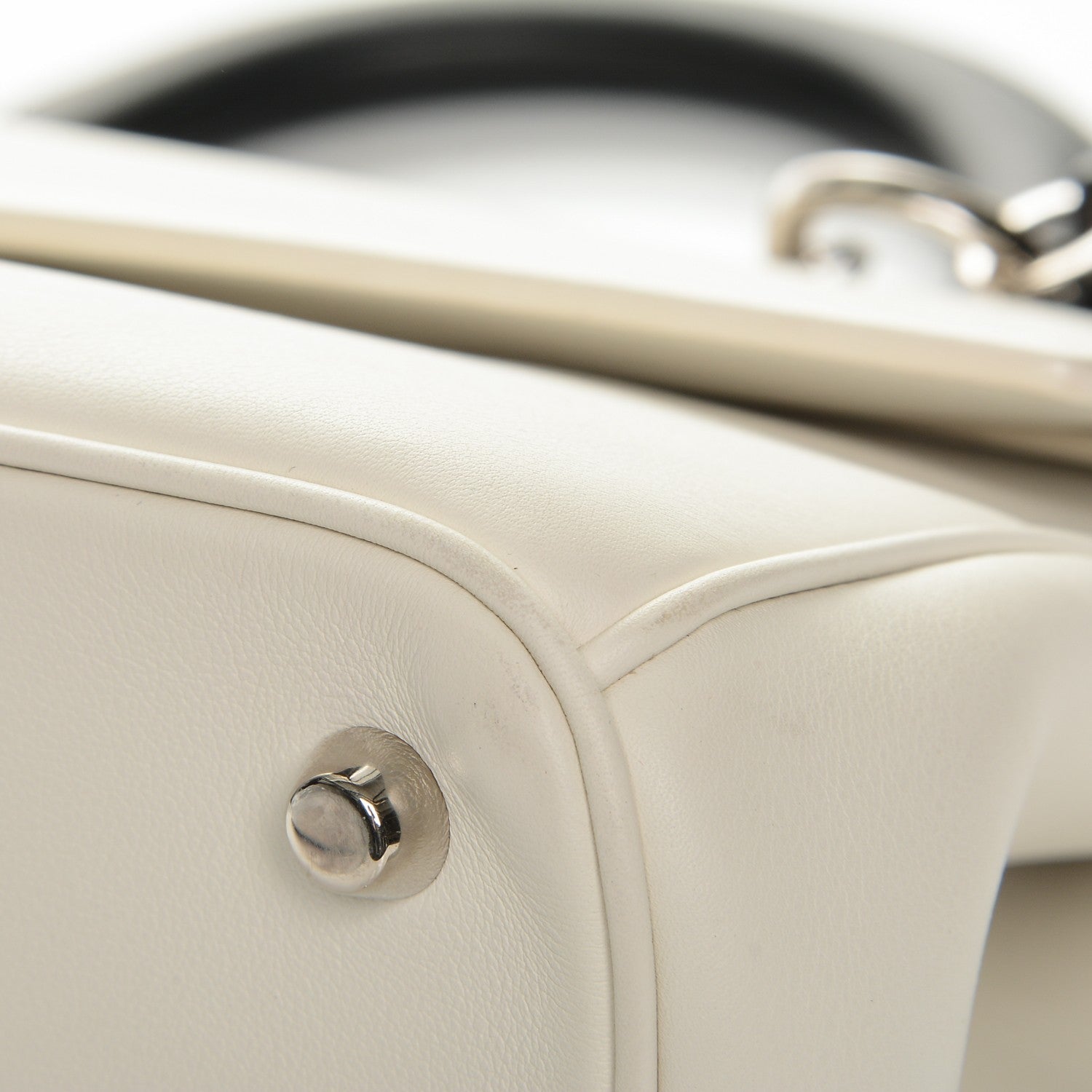 Christian Dior Smooth Calfskin Bi-Color Small Be Dior Flap White Black 8 of 12
