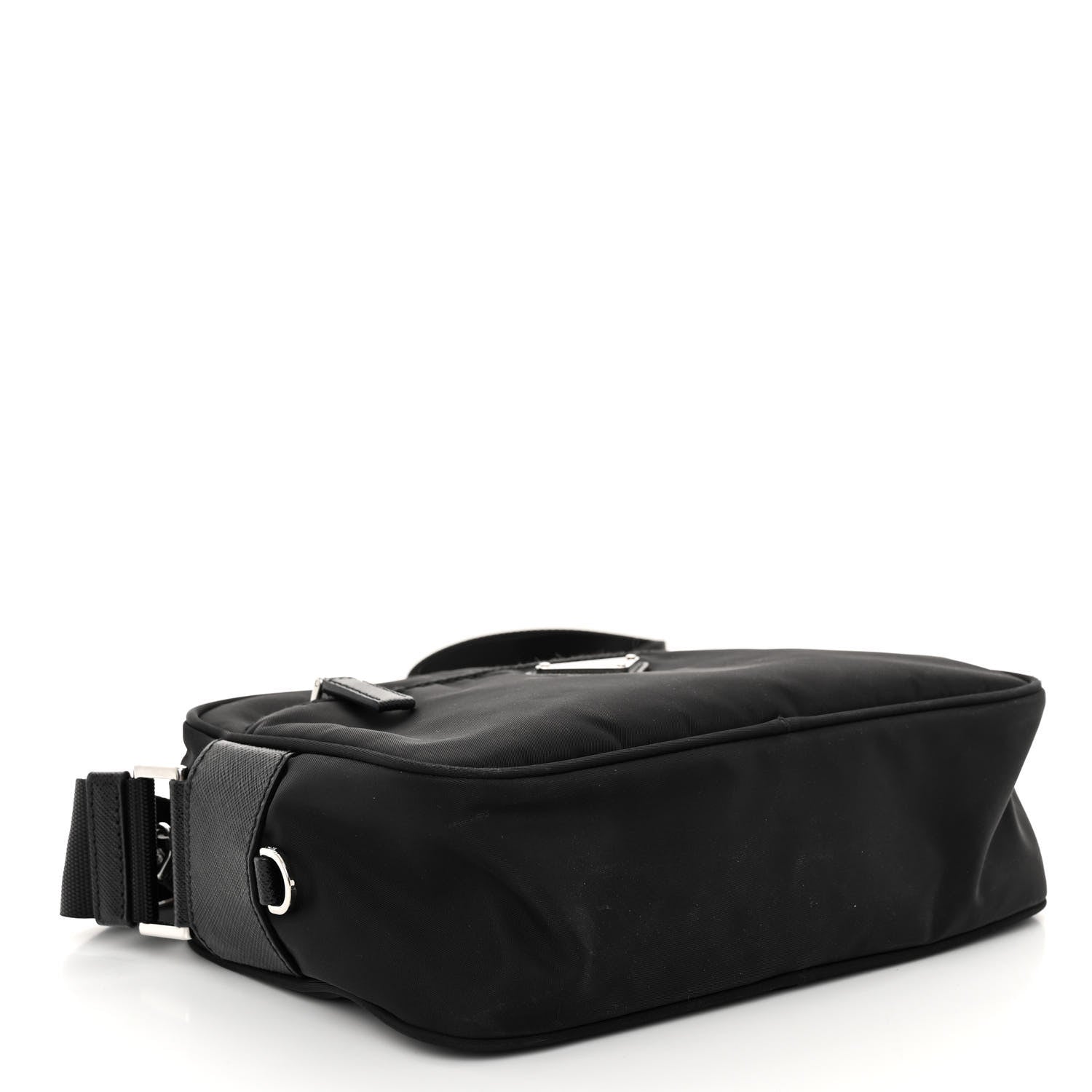 Prada Re-Nylon Vela Saffiano Pocket Double Zip Shoulder Bag Black 4 of 11
