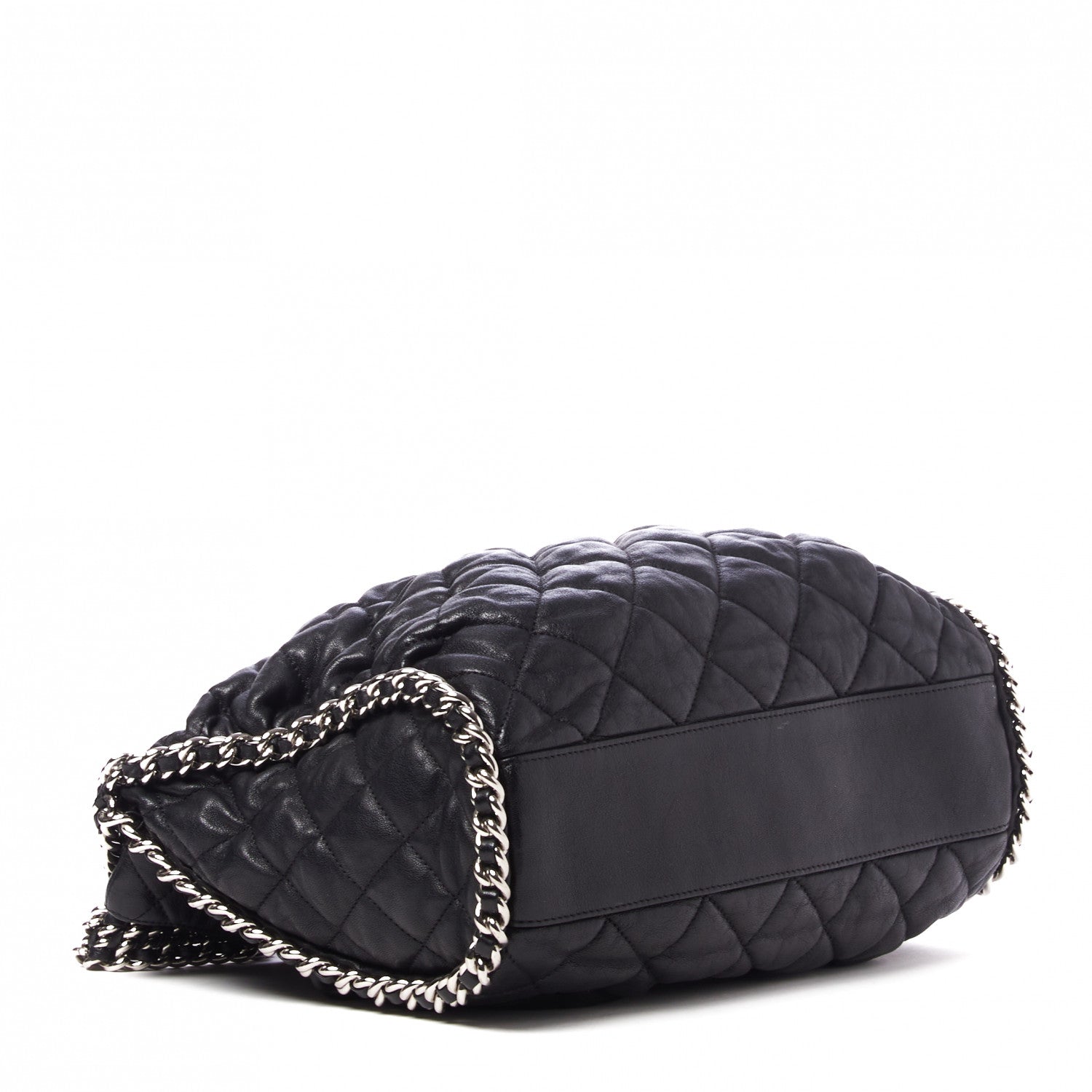 Chanel Washed Lambskin Chain Around Hobo Black 3 of 9