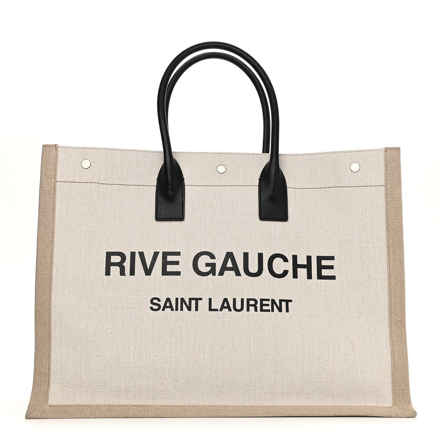 Linen Calfskin Rive Gauche Tote Optic White