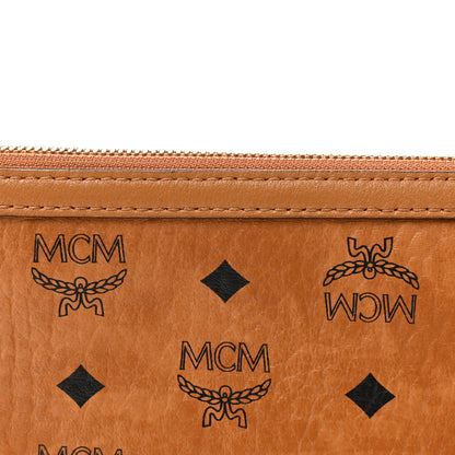 MCM Visetos Liz Shopper Tote Pouch Cognac 7 of 9