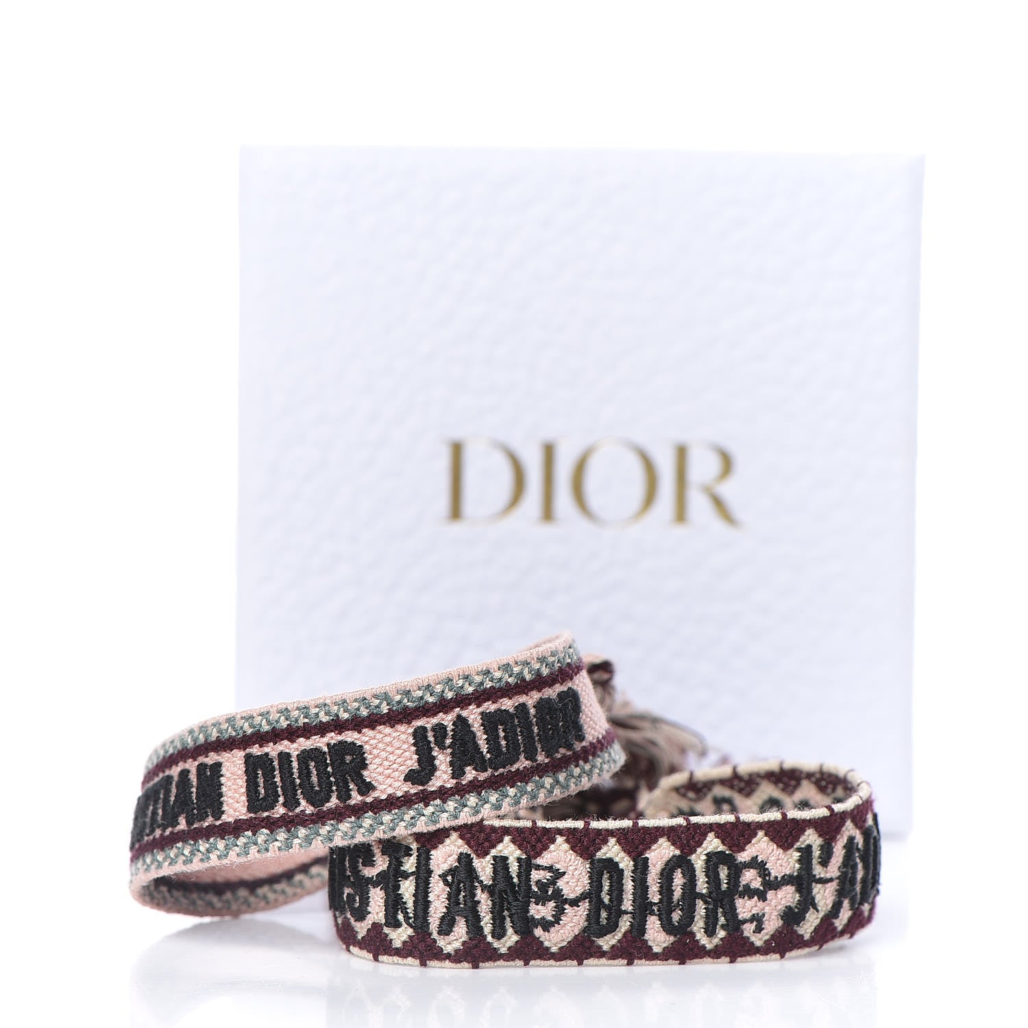 Christian Dior Woven Cotton J'Adior Friendship Bracelet Set Pink Multicolor 6 of 6