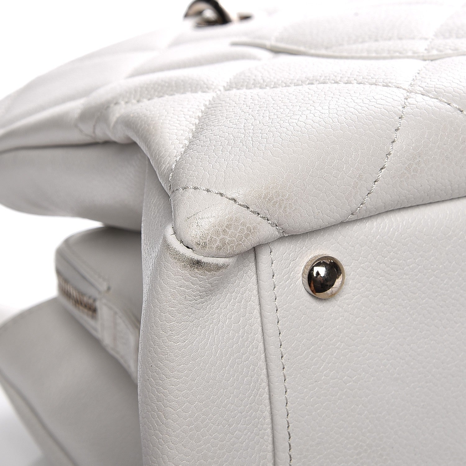 Chanel Soft Caviar Quilted CC Timeless Tote White 13 of 15