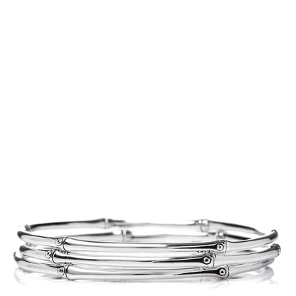 John Hardy Sterling Silver Bamboo Bangle Bracelet Set of 3 3 of 5