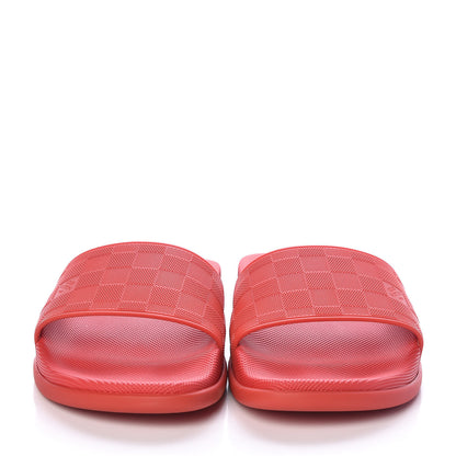 Louis Vuitton Rubber Damier Mens Waterfront Mules 6 Red 2 of 7