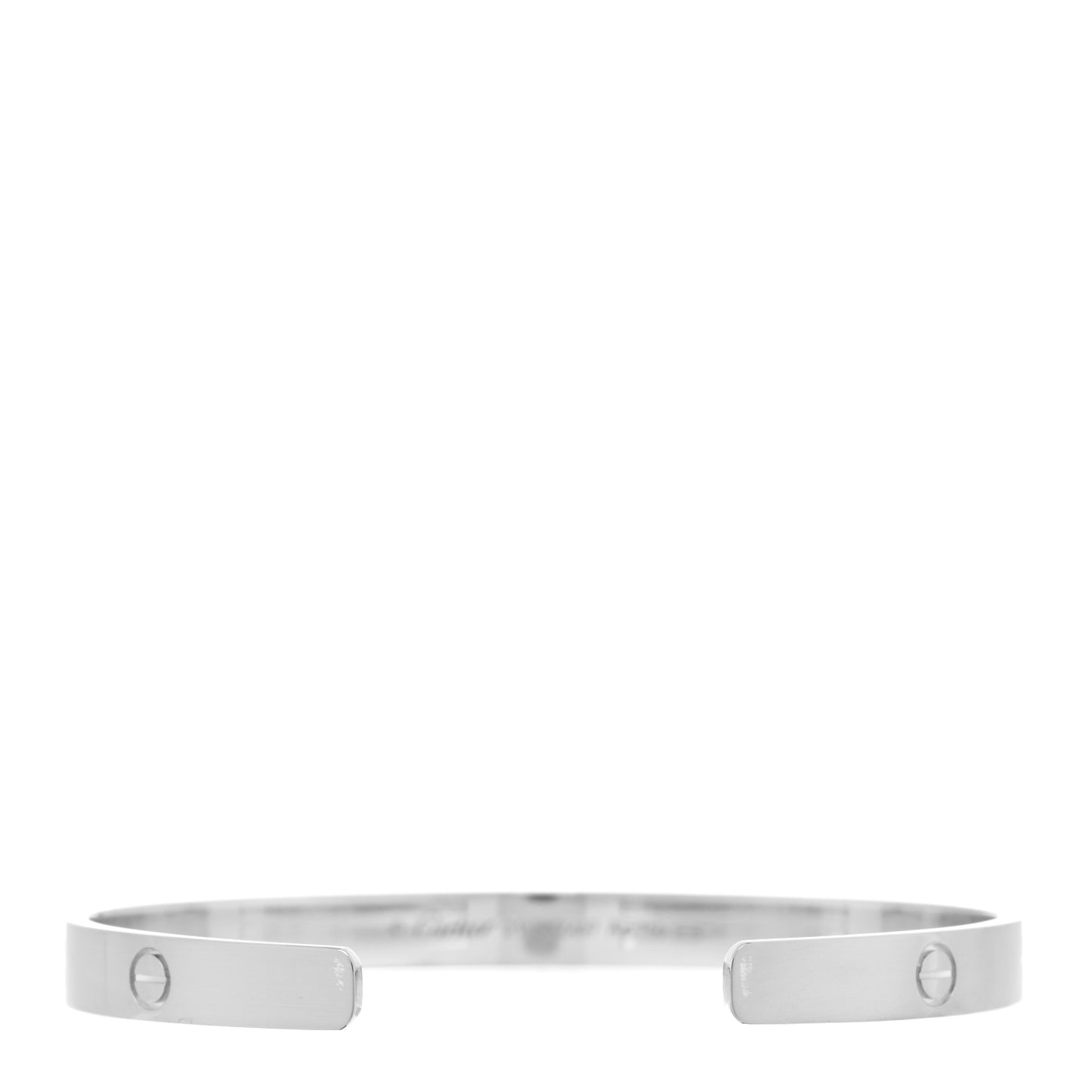 18K White Gold LOVE Cuff Bracelet 21