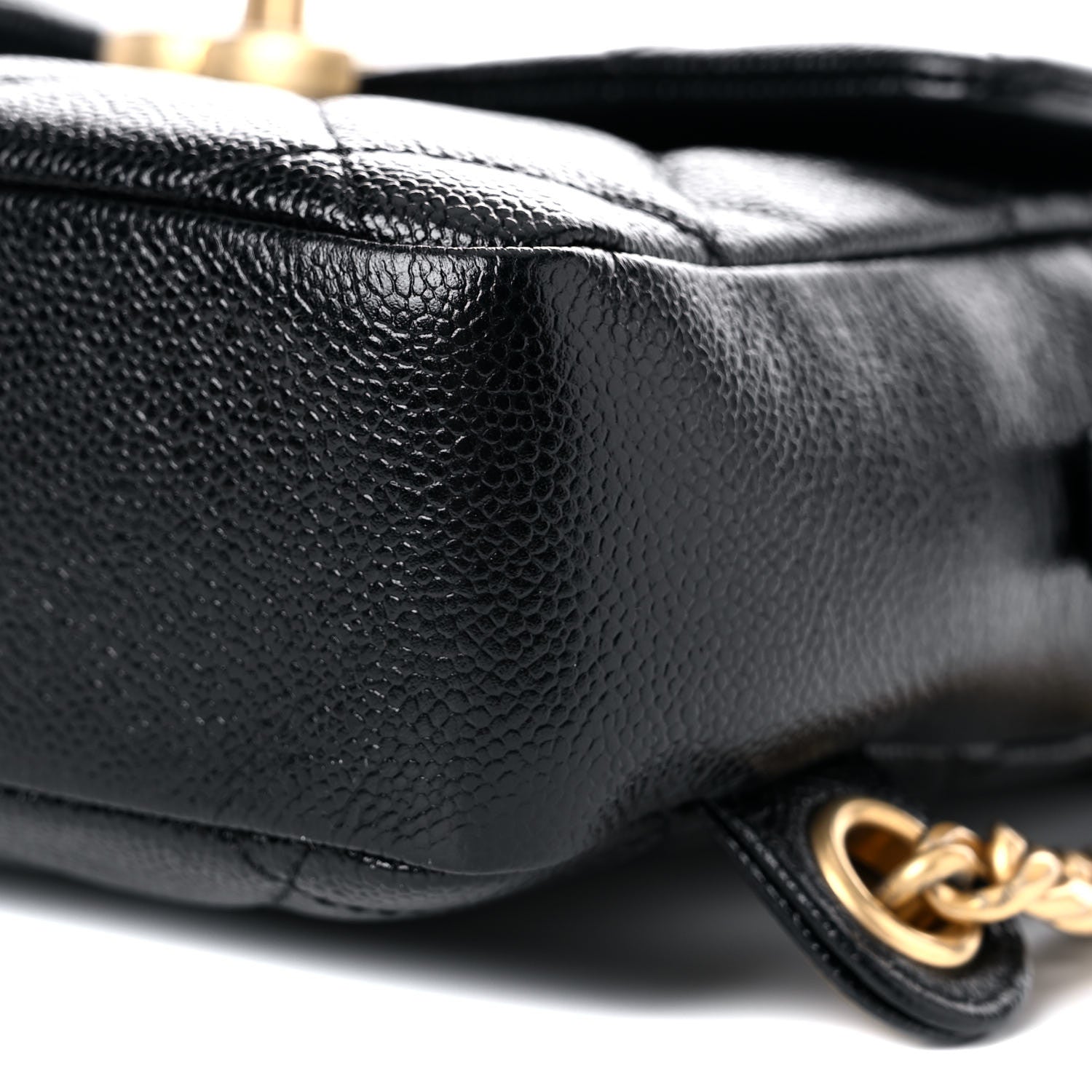 Chanel Shiny Caviar Quilted Chain Melody Backpack Black 9 of 10